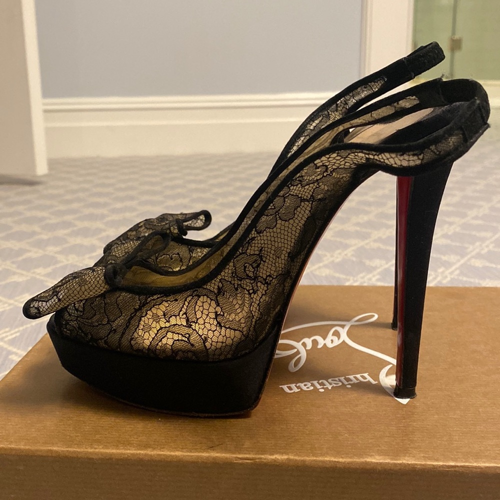 CHRISTIAN LOUBOUTIN lace stilettos